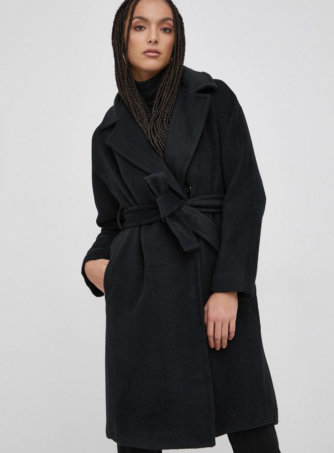 Haily's Palton femei, culoarea negru, de tranzitie, oversize