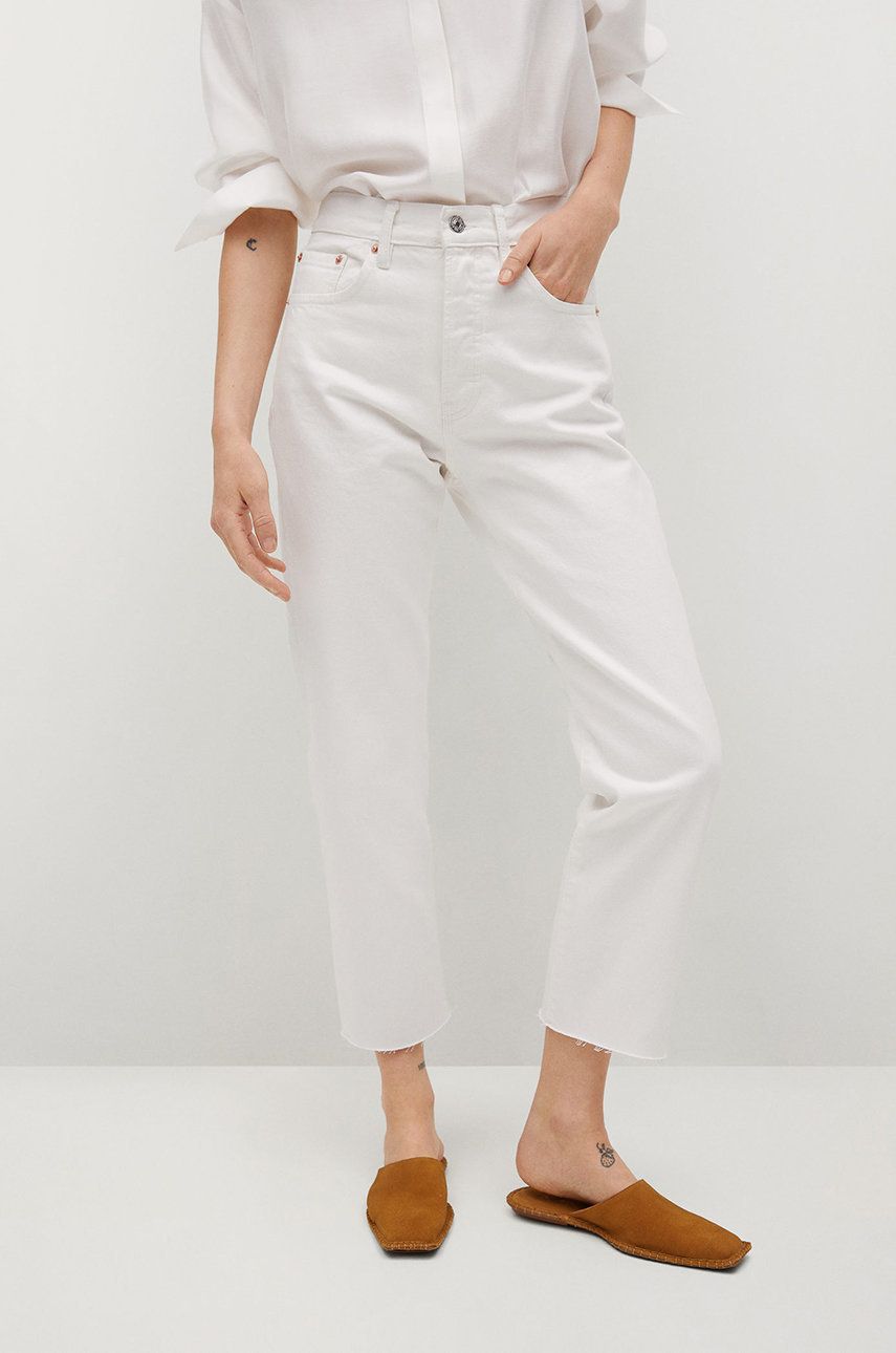Mango Jeans Havana femei, high waist
