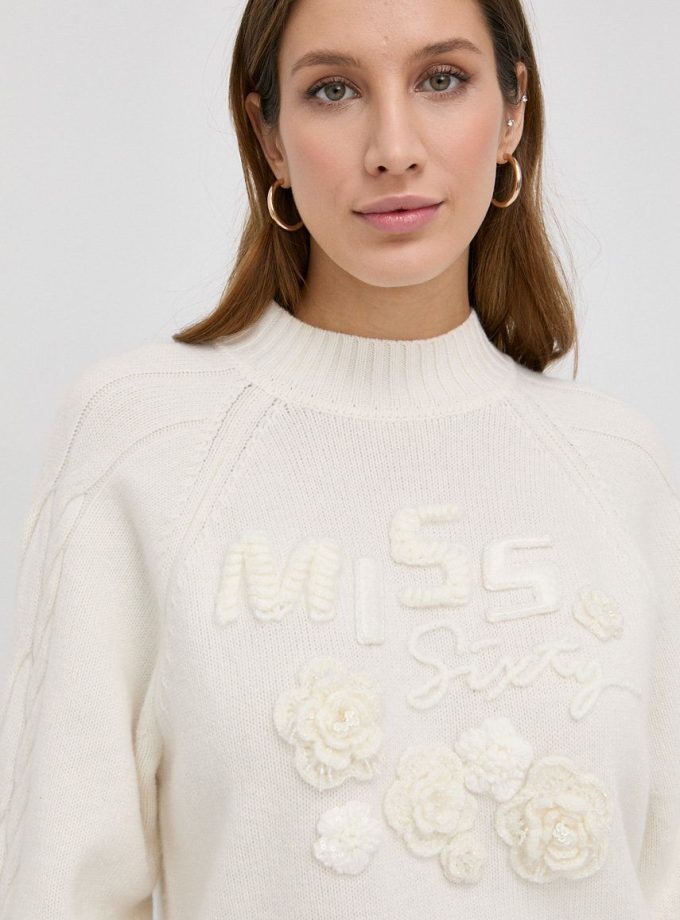 Miss Sixty pulover de lana femei, culoarea bej, cu turtleneck