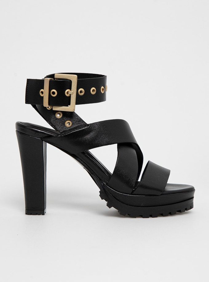 AllSaints Sandale de piele culoarea negru