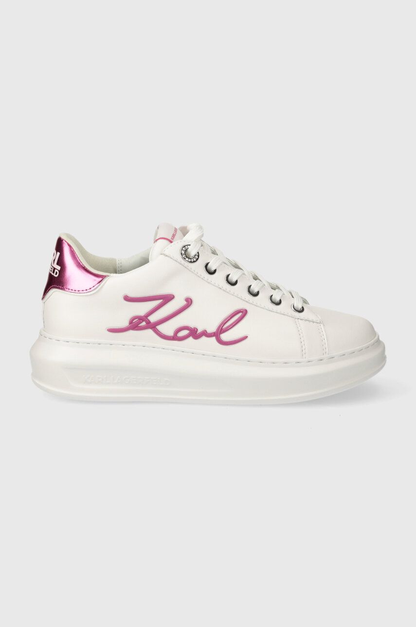 Karl Lagerfeld sneakers din piele KAPRI culoarea alb, KL62510A