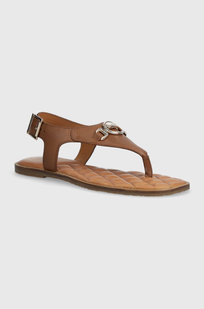 Barbour sandale de piele Vivienne femei, culoarea maro, LFO0682TA52